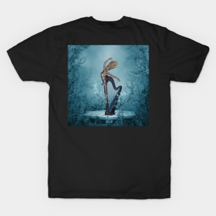 Music, wonderful fantasy harp with women T-Shirt